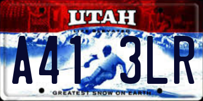 UT license plate A413LR