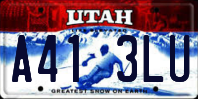 UT license plate A413LU