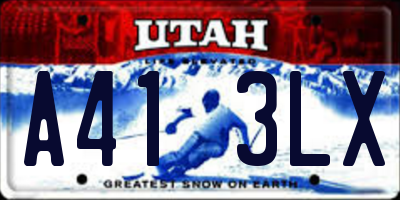 UT license plate A413LX