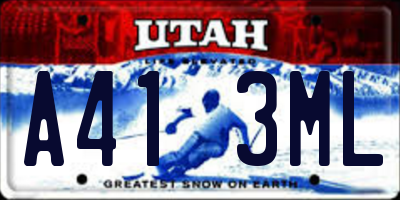 UT license plate A413ML