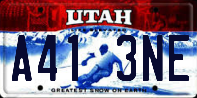 UT license plate A413NE
