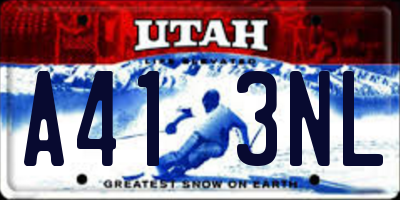 UT license plate A413NL