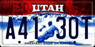 UT license plate A413OT