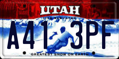 UT license plate A413PF