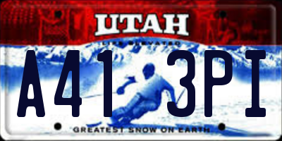 UT license plate A413PI
