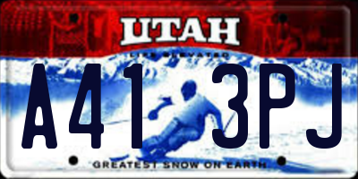 UT license plate A413PJ