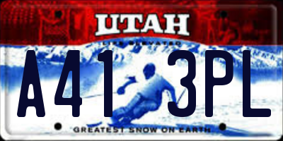 UT license plate A413PL