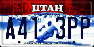 UT license plate A413PP