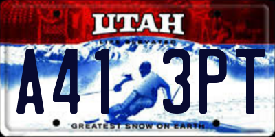 UT license plate A413PT