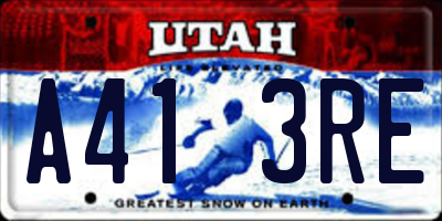 UT license plate A413RE