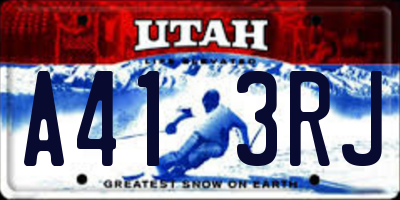UT license plate A413RJ