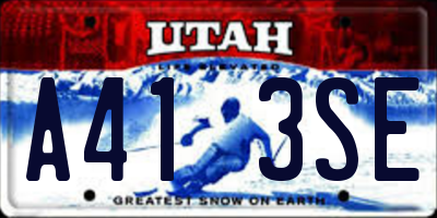 UT license plate A413SE