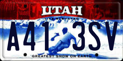 UT license plate A413SV