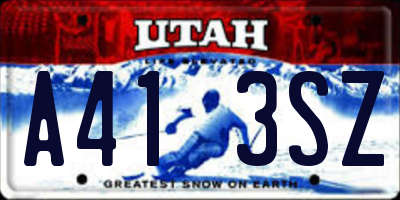 UT license plate A413SZ
