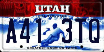UT license plate A413TQ