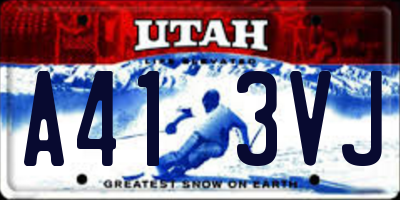 UT license plate A413VJ