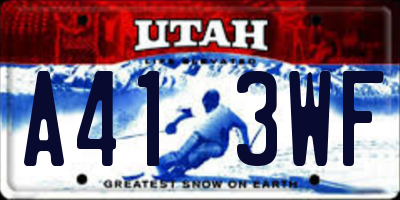 UT license plate A413WF