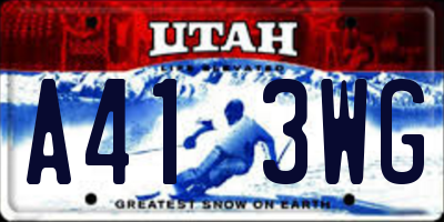 UT license plate A413WG