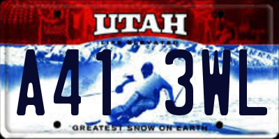 UT license plate A413WL