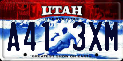 UT license plate A413XM