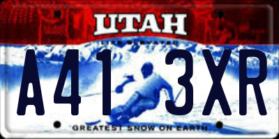 UT license plate A413XR