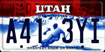 UT license plate A413YI