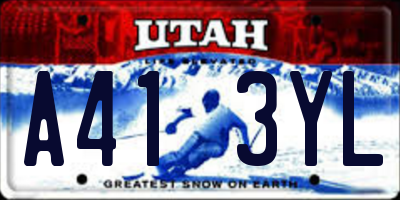 UT license plate A413YL