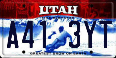 UT license plate A413YT