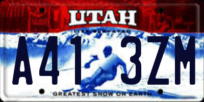 UT license plate A413ZM
