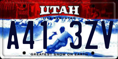 UT license plate A413ZV