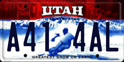 UT license plate A414AL