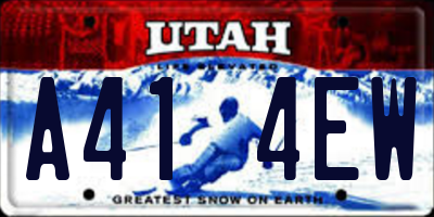 UT license plate A414EW