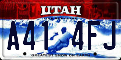 UT license plate A414FJ