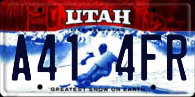 UT license plate A414FR