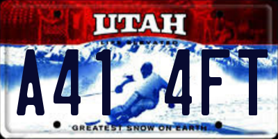 UT license plate A414FT