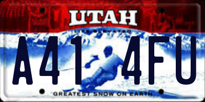 UT license plate A414FU