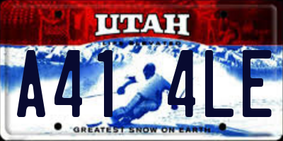 UT license plate A414LE