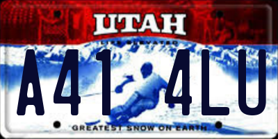 UT license plate A414LU