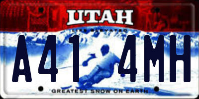 UT license plate A414MH