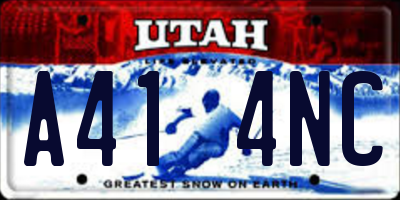 UT license plate A414NC