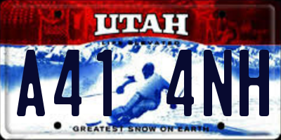 UT license plate A414NH