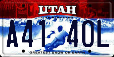 UT license plate A414OL
