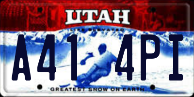 UT license plate A414PI