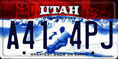 UT license plate A414PJ