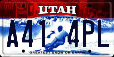 UT license plate A414PL