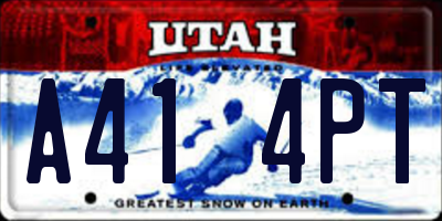 UT license plate A414PT