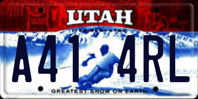 UT license plate A414RL
