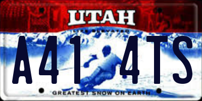 UT license plate A414TS