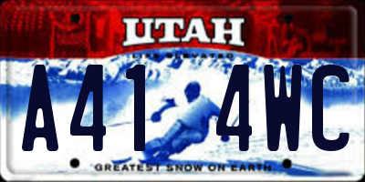 UT license plate A414WC