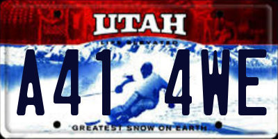 UT license plate A414WE
